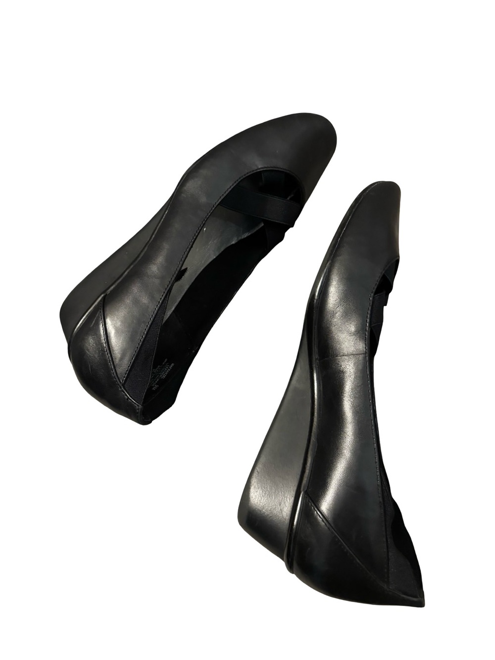 Anne Klein Black Leather Mary Jane Minimalist Preppy Office Career Flats Size 9 - Picture 5 of 8